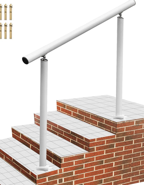 Load image into Gallery viewer, Outdoor Stair Railing Kit, 4 FT Handrails 1-4 Steps, Adjustable Angle White Aluminum Stair Hand Rail for The Elderly, Handrails for Outdoor Steps
