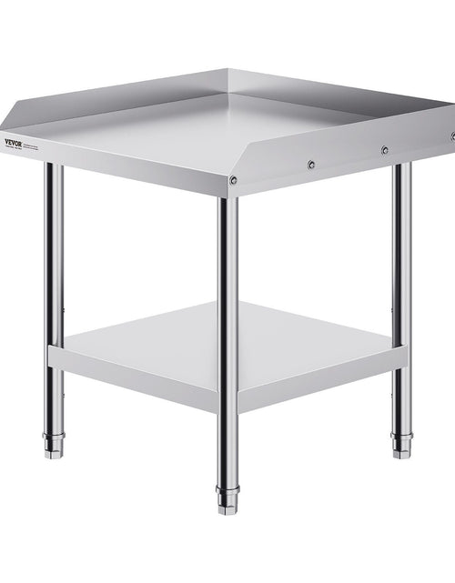 Load image into Gallery viewer, Stainless Steel Work Table, 24 x 24 x 26 Inch Commercial Food Prep Worktable, 3-Sided Backsplash Heavy Duty Prep Worktable, Metal Work Table with Adjustable Height for Restaurant Home Hotel
