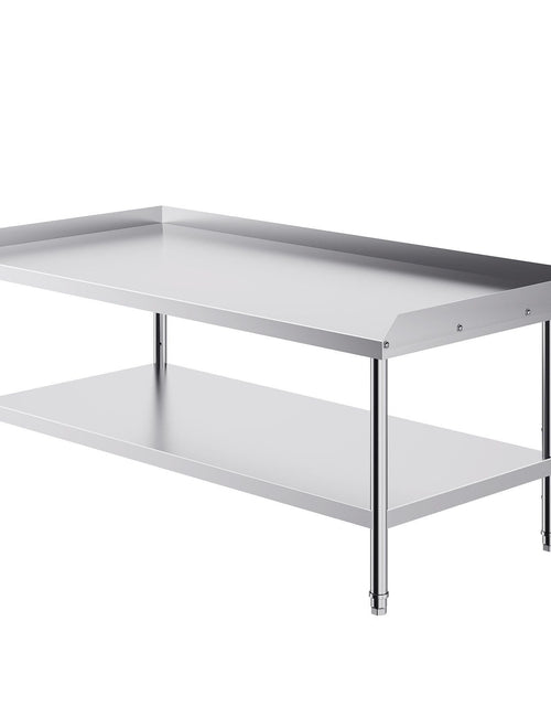 Load image into Gallery viewer, Stainless Steel Work Table, 30 x 60 x 26 Inch Commercial Food Prep Worktable, 3-Sided Backsplash Heavy Duty Prep Worktable, Metal Work Table with Adjustable Height for Restaurant Home Hotel
