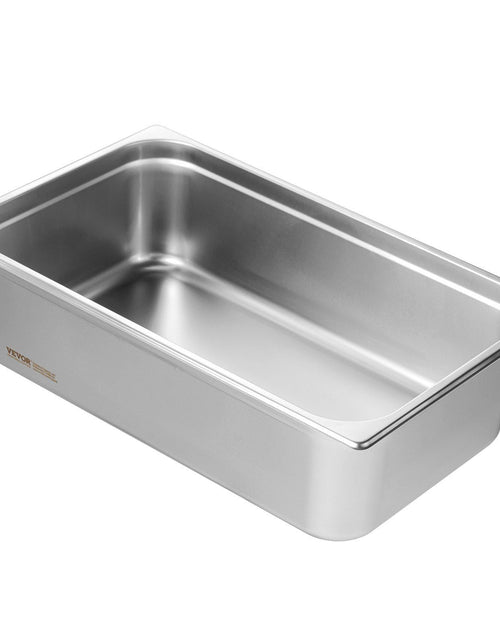 Load image into Gallery viewer, 6 Pack Hotel Pans, Full Size Anti-Jam Steam Pan, 0.8mm Thick Stainless Steel Restaurant Steam Table Pan, 6-Inch Deep Commercial Table Pan, Catering Storage Food Pan, for Industrial &amp; Scientific
