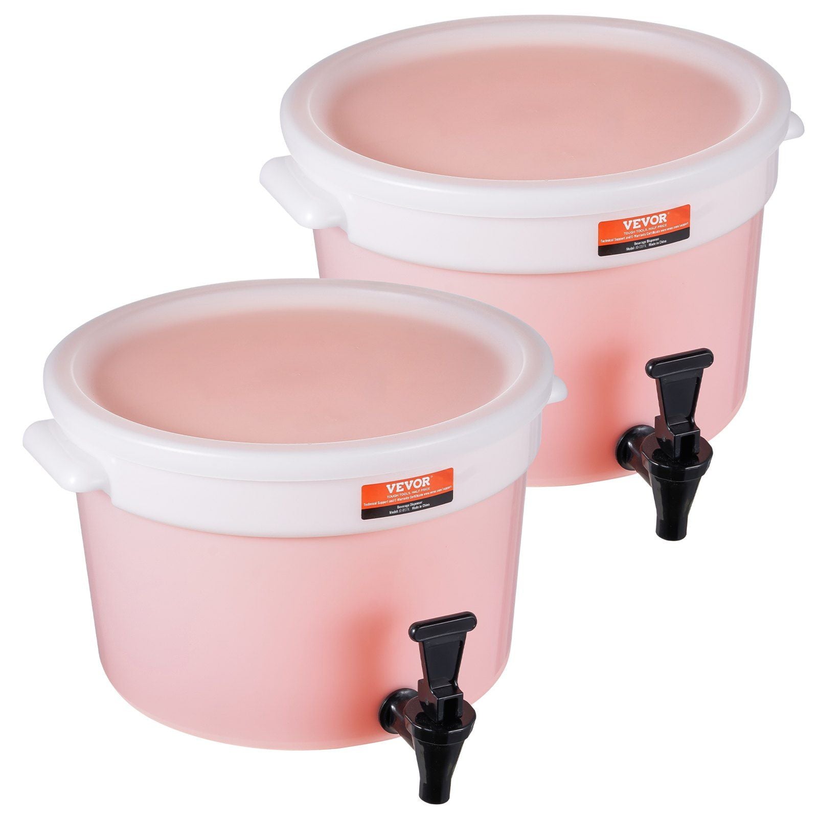 Beverage Dispenser, 3 Gallon Drink Dispensers for Parties, Plastic Juice Dispenser with Spigot and Lid, Iced Tea Lemonade Juice Water Dispenser, for Restaurants, Hotels, Parties, 2 Pack