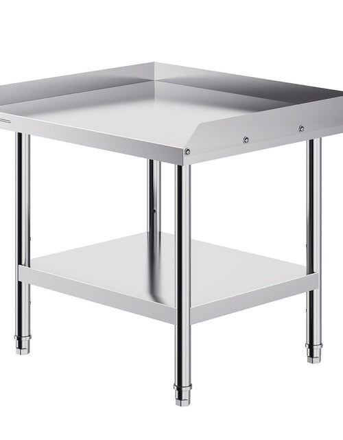 Load image into Gallery viewer, Stainless Steel Work Table, 24 x 28 x 26 Inch Commercial Food Prep Worktable, 3-Sided Backsplash Heavy Duty Prep Worktable, Metal Work Table with Adjustable Height for Restaurant Home Hotel
