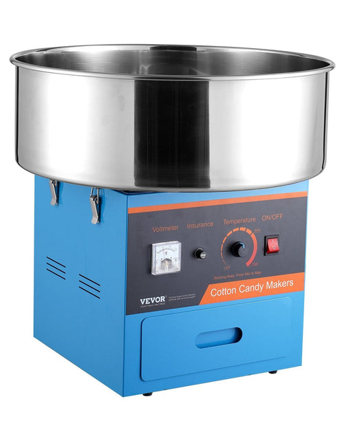 Load image into Gallery viewer, Electric Cotton Candy Machine, 1000W Candy Floss Maker, Commercial Cotton Candy Machine with Stainless Steel Bowl, Sugar Scoop, and Drawer, Perfect for Home Kids Birthday, Family Party, Blue
