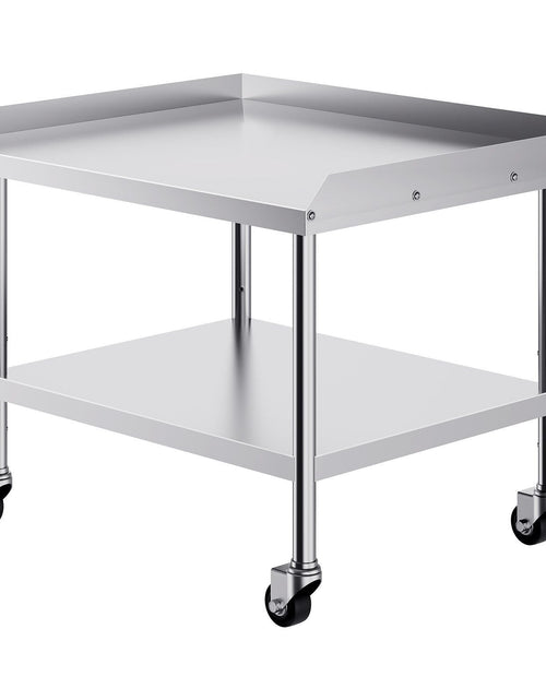 Load image into Gallery viewer, Stainless Steel Work Table, 30 x 36 x 30 Inch Commercial Food Prep Worktable with 4 Wheels, Casters, 3-Sided Backsplash Heavy Duty Prep Worktable, Metal Work Table for Restaurant Home Hotel
