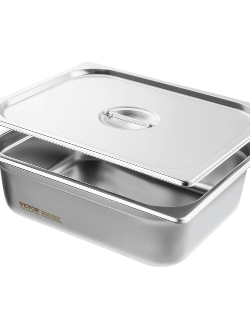 Load image into Gallery viewer, 8 Pack Hotel Pans, 1/2 Size Anti-Jam Steam Pan with Lid, 0.8mm Thick Stainless Steel Steam Table Pan, 4-Inch Deep Commercial Table Pan, Catering Storage Food Pan, for Industrial &amp; Scientific

