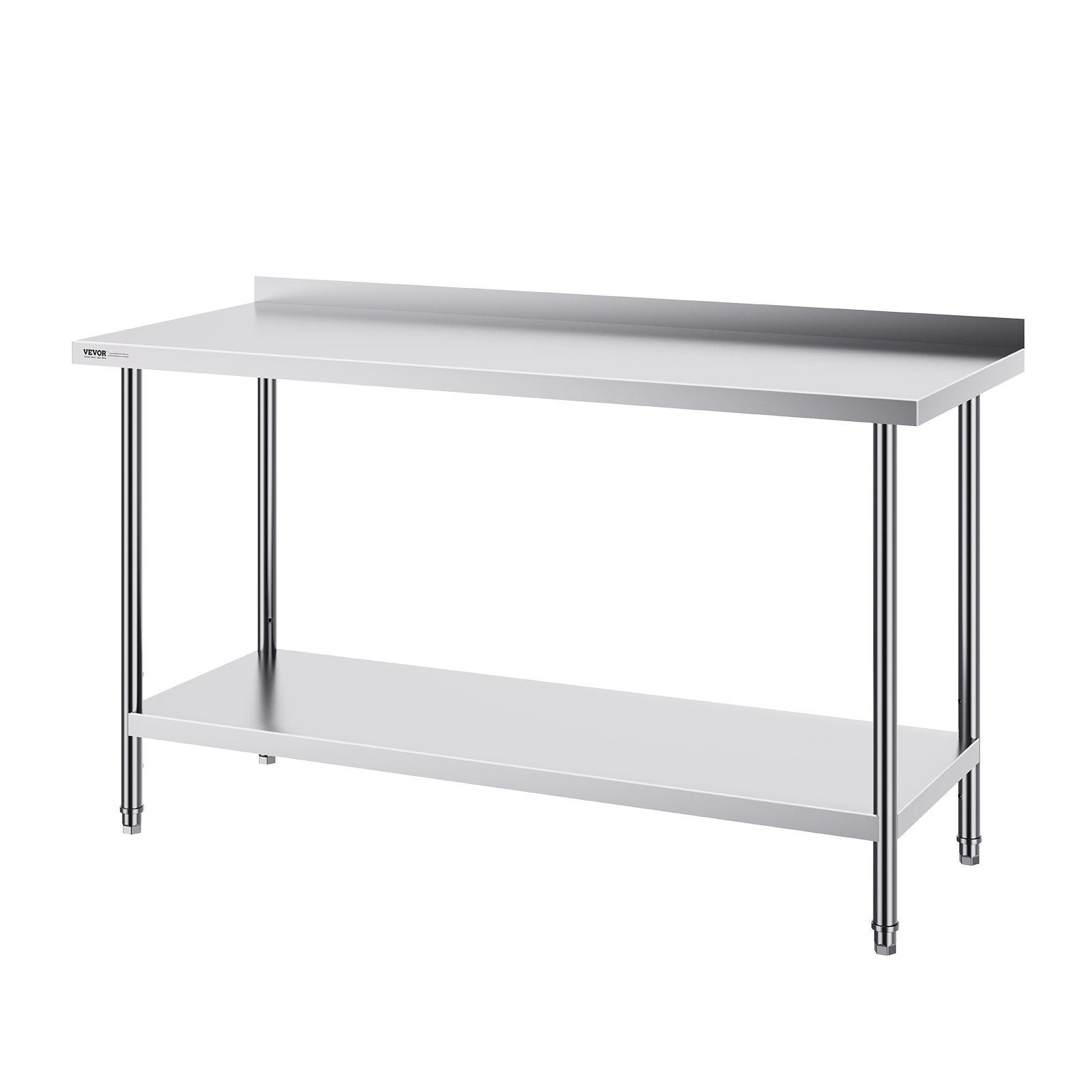 24 x 60 x 36 Inch Stainless Steel Work Table, Commercial Food Prep Worktable Heavy Duty Prep Worktable, Metal Work Table with Adjustable Height for Restaurant, Home and Hotel