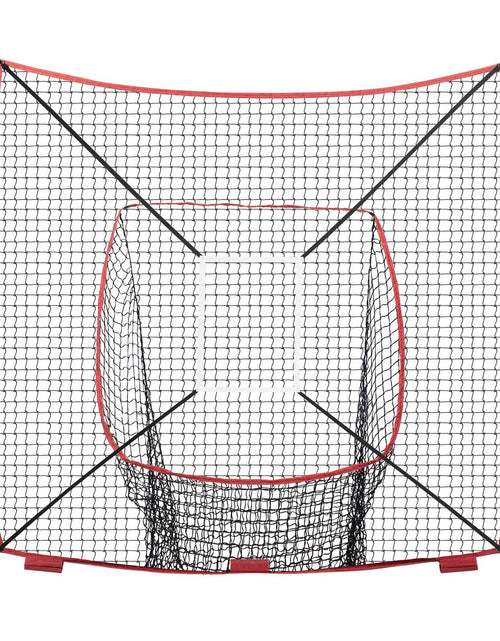 Load image into Gallery viewer, 7x7 ft Baseball Softball Practice Net, Portable Baseball Training Net for Hitting Batting Catching Pitching, Backstop Baseball Equipment Training Aids with Strike Zone
