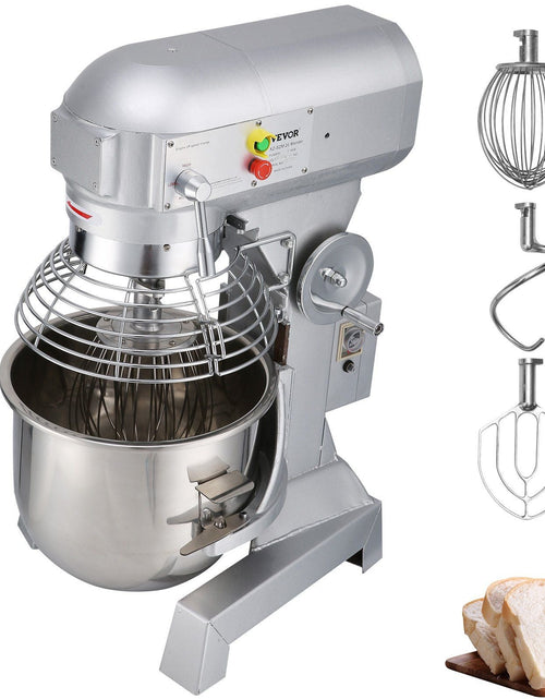 Load image into Gallery viewer, Commercial Food Mixer 20Qt 750W 3 Speeds Adjustable 105 180 and 408 RPM Food Processor Heavy Duty with Stainless Steel Bowl Dough Hooks Whisk Beater for Schools Bakeries Restaurants Pizzeria
