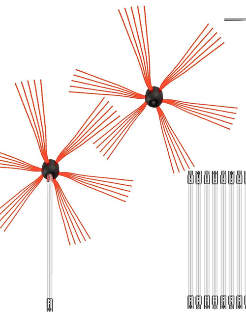 Load image into Gallery viewer, Chimney Sweep Kit 39FT Length, Chimney Brush Kit with 12 Nylon Flexible Rods and 2 Brush Head, Rotary Chimney Cleaning Kit Driven by Drill, Chimney Brush Rod Kit for Sweeping Fireplace
