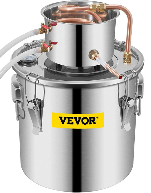 Load image into Gallery viewer, Moonshine Still 9.6Gal 38L, Distillery Kit with Circulating Pump, Alcohol Still Copper Tube, Whiskey Distilling Kit w/Build-In Thermometer, Whiskey Making Kit for DIY Alcohol, Stainless Steel
