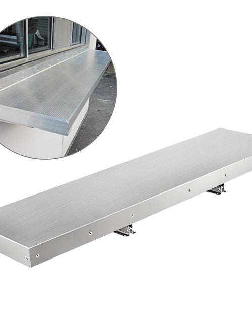 Load image into Gallery viewer, Concession Shelf 48L x 12W Inch Stainless Steel Drop Down Folding Serving Food Shelf Stand Serving for Concession Trailer Serving Window
