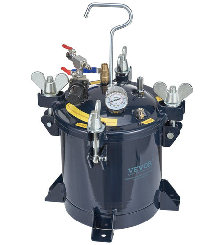 10L/2.5gal Spray Paint Pressure Pot Tank, 70PSI Max Air Paint Pressure Pot, Metal Rack and Leak Repair Sealant for Industry Home Decor Architecture Construction Automotive Painting