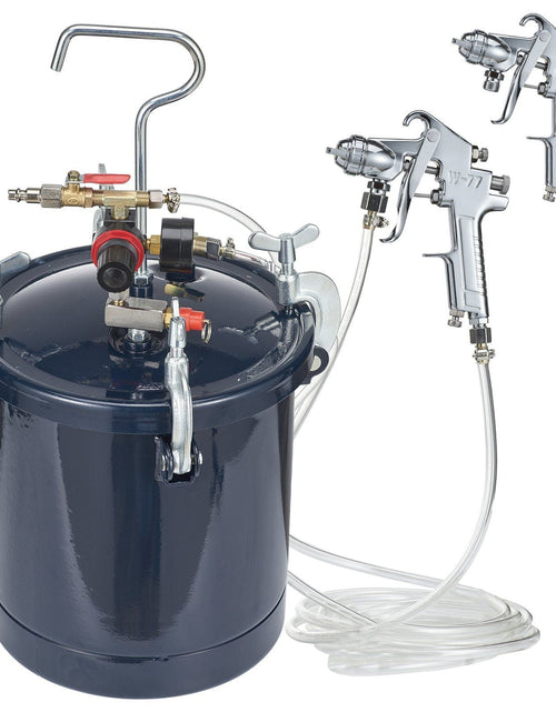 Load image into Gallery viewer, Spray Paint Pressure Pot Tank, 10L/2.5gal Air Paint Pressure Pot, 1.5mm+4mm Two Nozzles Two Spray Paint Guns, 60PSI Max, for Industry Home Decor Architecture Construction Automotive Painting
