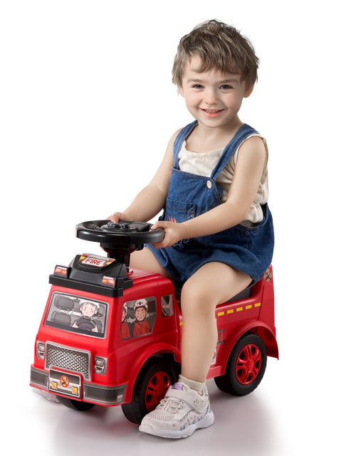 Load image into Gallery viewer, Ride On Push Car for Toddlers, Ages 1-3, Ride Racer, Sit to Stand Toddler Ride On Toy, Classic Kids Ride On Car with Music Steering Wheel &amp; Under Seat Storage, Ride On Toy for Boys Girls, Red
