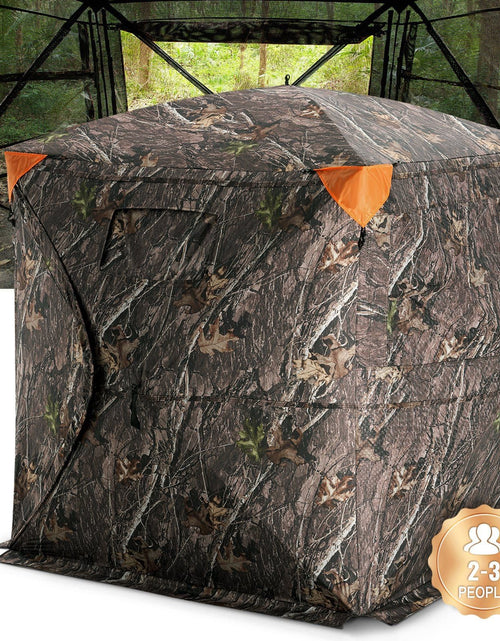Load image into Gallery viewer, Hunting Blind, 270° See Through Ground Blind, 2-3 Person Pop Up Deer Blind for Hunting with Carrying Bag, Portable Resilient Hunting Tent, One-Way See-Through Mesh for Turkey and Deer Hunting
