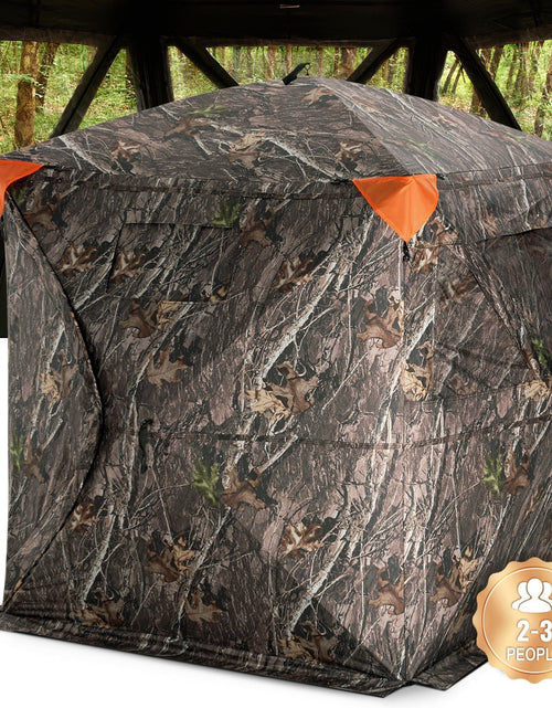 Load image into Gallery viewer, Hunting Blind, 270° See Through Ground Blind, 2-3 Person Pop Up Deer Blind for Hunting with Carrying Bag, Portable Resilient Hunting Tent, 3 Horizontal Windows for Turkey and Deer Hunting
