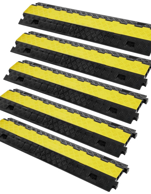 Load image into Gallery viewer, 5PCs Cable Protector Ramp 2Channel 22000lbs Load TPU Wire Cable Cover Ramp
