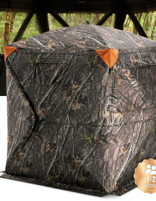 Load image into Gallery viewer, Hunting Blind, 270° See Through Ground Blind, 1-2 Person Pop Up Deer Blind for Hunting with Carrying Bag, Portable Resilient Hunting Tent, 3 Horizontal Windows for Turkey and Deer Hunting
