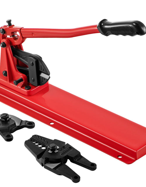 Load image into Gallery viewer, Bench Swager Tool 24" Wire Rope Swaging Tool w/Crimper Cable Bolt Cutter Head Bench Crimper 1/16"-3/16" Aluminum/Copper Sleeves Bench Cable Alloy Steel Crimper Swager for1/2" Wire Rope Ferrules
