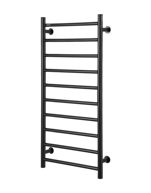 Load image into Gallery viewer, 10-Bar Towel Warmer Rack Wall Mounted Heated Towel Rack for Bathroom Black
