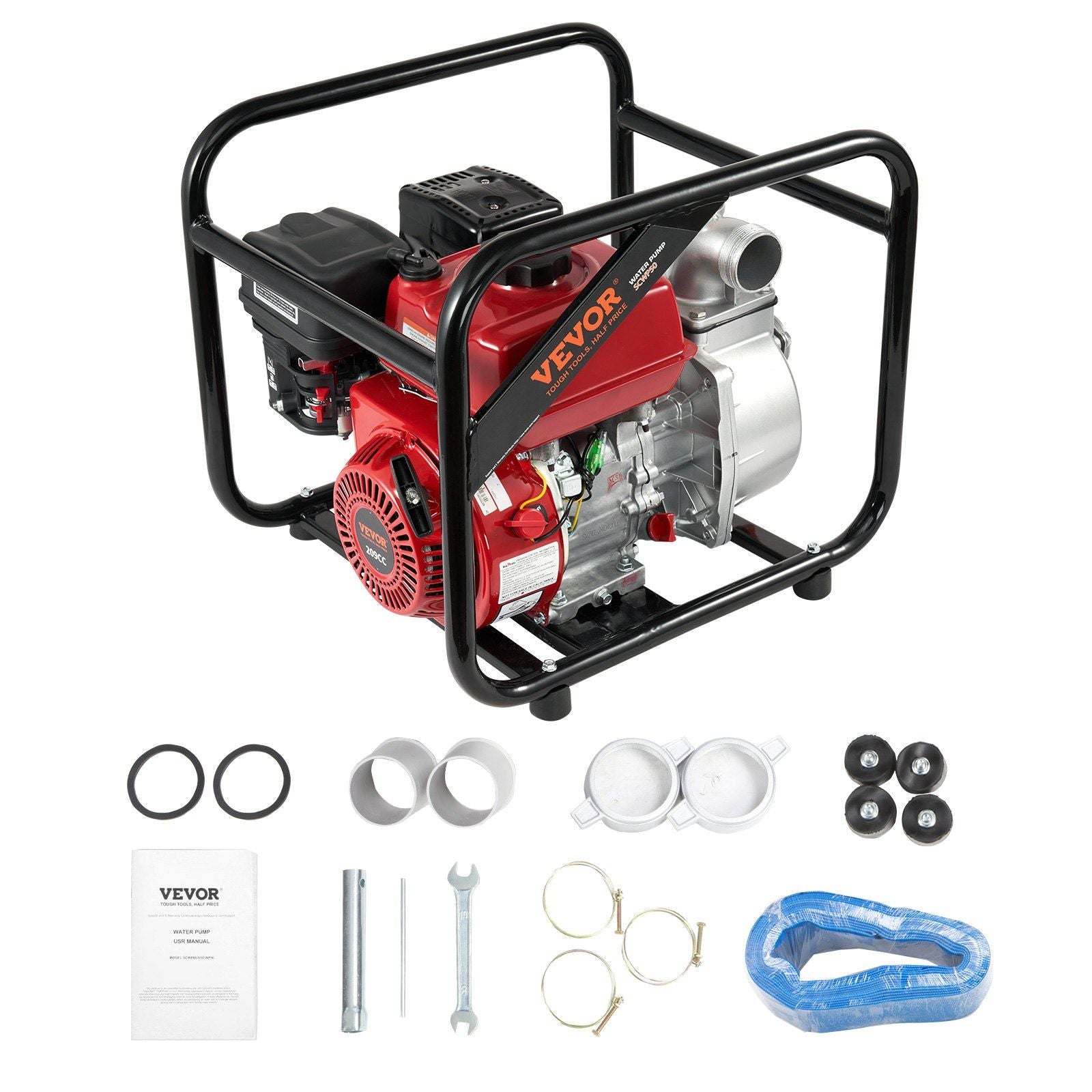 Gasoline Engine Water Pump Gas Powered Water Transfer Pump 2" 7HP 4-Stroke
