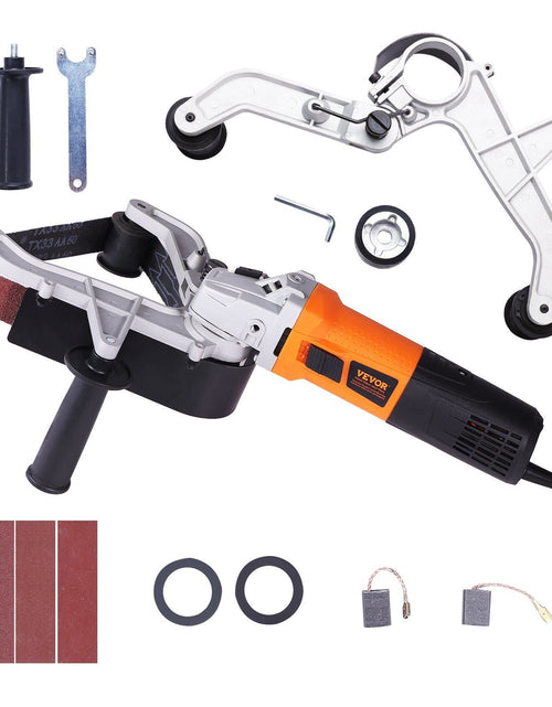 Load image into Gallery viewer, Pipe Tube Polisher Sander, 1000W Pipe Belt Sander with 6 Variable Speeds 1100-3200rpm, Professional Belt Sander Grinding Machine with 3PCS Sanding Belts for Burnishing Finishing Rust Removal
