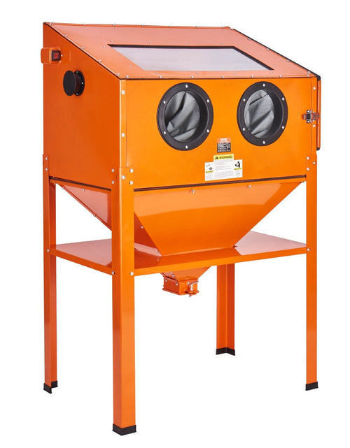 Load image into Gallery viewer, 60 Gallon Sandblasting Cabinet, 40-120PSI Sand Blasting Cabinet with Stand, Heavy Duty Steel Sand Blaster with Blasting Gun &amp; 4 Ceramic Nozzles for Paint, Stain, Rust Removal
