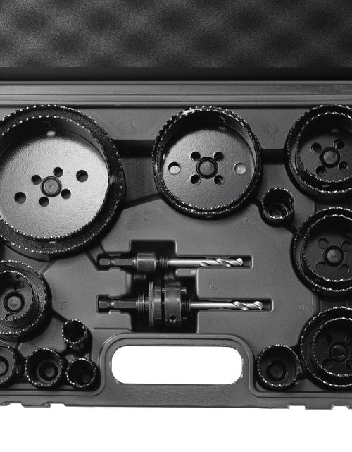 Load image into Gallery viewer, Hole Saw Kit, 18 PCS Saw Blades, 6 Drill Bits, 1 Hex Wrench, General Purpose Size from 3/4" to 4-1/2", Bi Metal M42 Hole Saw Set with Carrying Case, Ideal for Wood Board, Plastic and Iron Plate
