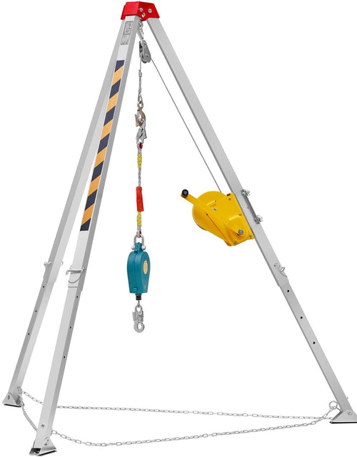 Load image into Gallery viewer, 2600 lbs Winch Confined Space Tripod Kit, Confined Space Tripod 8' Legs and 98' Cable, Confined Space Rescue Tripod 33' Fall Protection with Blower, Gas detector, Harness.
