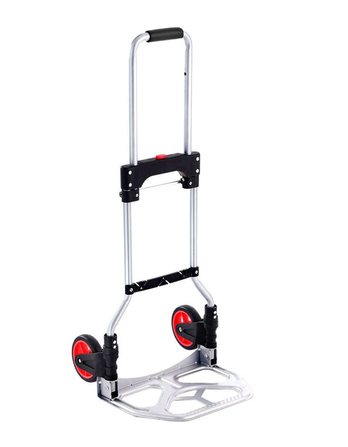 Load image into Gallery viewer, Folding Hand Truck and Dolly, 176 lbs Capacity, Aluminum Foldable Cart, Heavy-Duty Luggage Trolley Cart with Telescoping Handle and PP+TPR Wheels for Home, Office, Shopping, Travel
