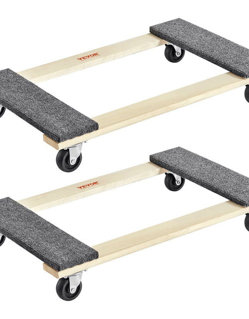 Load image into Gallery viewer, Furniture Dolly, 1000 lbs Each Load Capacity, 2 Packs, 18" x 30", 8 x 3" PP Swivel Casters, Heavy Duty Hardwood Furniture Moving Dolly, Mover's Dolly, Moving Cart with Wheels for Heavy Furniture
