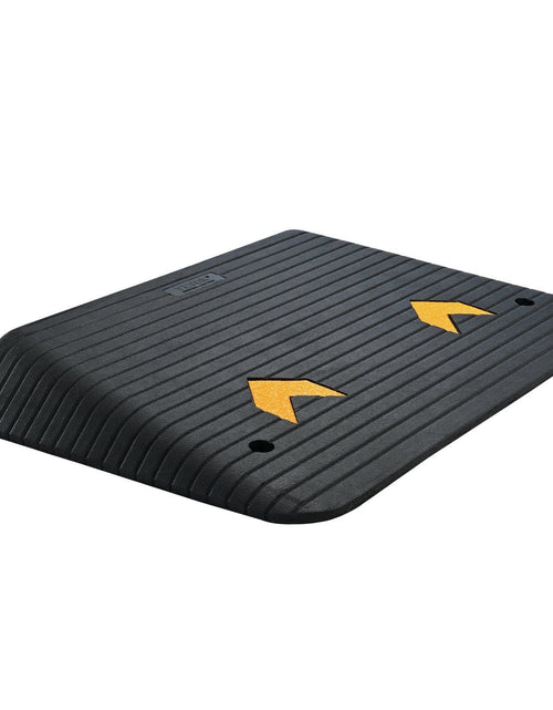 Load image into Gallery viewer, Rubber Threshold Ramp, 4" Rise Wheelchair Ramp Doorway, Recycled Rubber Power Curb Ramp Rated 33069 Lbs Load Capacity, Non-Slip Textured Surface Rubber Ramp for Wheelchair Car Scooter
