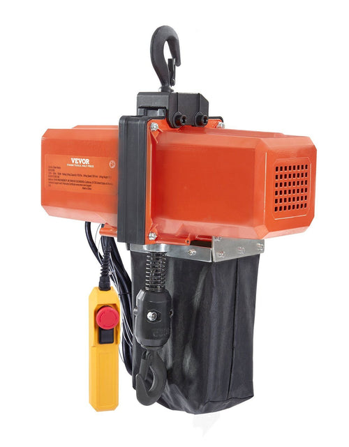 Load image into Gallery viewer, 1100 lbs Electric Chain Hoist 15 FT Lifting Height, 120V Electric Hoist, Single Phase Overhead Crane with G100 Chain, 10 ft Wired Remote Control for Garage, Shop, Hotel, Home
