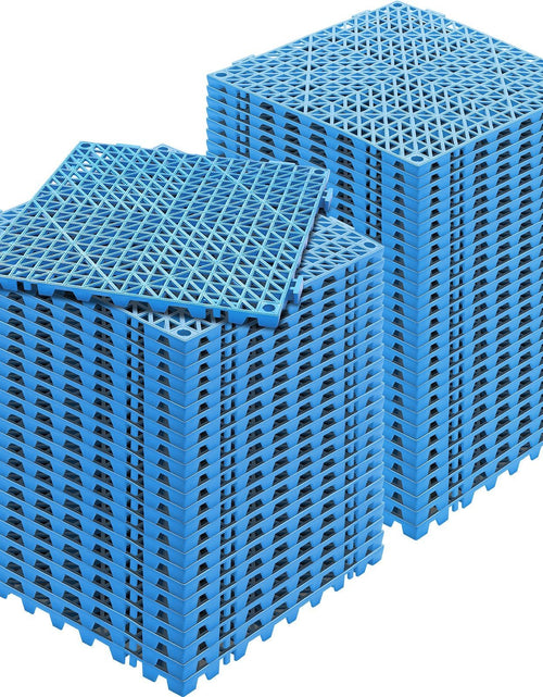Load image into Gallery viewer, Interlocking Tile 55PCS Blue, Drainage Tiles 12" x 12" Splicing, PVC Interlocking Drainage Floor Tiles, Non-Slip Drainage Holes for Restroom, Bathroom, Kitchen, Pool, Wet Areas, Blue
