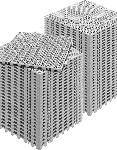 Load image into Gallery viewer, Interlocking Tile 55PCS Grey, Drainage Tiles 12" x 12"x 0.6 Splicing, PVC Interlocking Floor Tiles, Non-Slip Drainage Holes for Restroom, Bathroom, Kitchen, Pool, Wet Area
