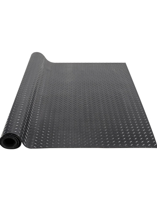 Load image into Gallery viewer, Diamond-Plate Rubber Flooring Roll, 3 mm x 4 ft x 15 ft Garage Floor Mat, SBR Rubber Garage Flooring Roll, Easy to Clean, Diamond Plate Rubber Mat for Under Cars, Garage Industry Gym, Black
