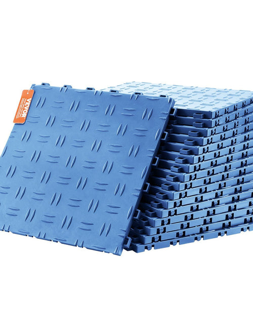 Load image into Gallery viewer, Garage Tiles Interlocking, 12 x 12 x 0.53 inch 50 Pack Garage Floor Covering Tiles, Non-Slip Double-Sided Texture Garage Flooring Tiles, for Garages, Basements, Repair Shops, Blue
