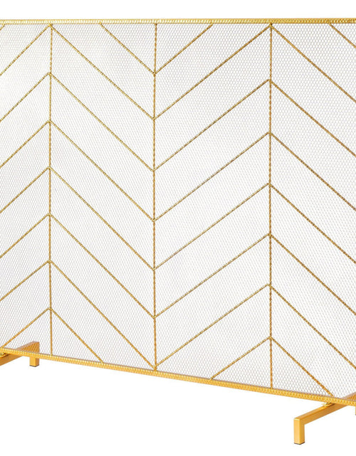 Load image into Gallery viewer, Fireplace Screen Single Panel, Sturdy Iron Mesh Fireplace Screen, 38.6"(L) x29.8"(H) Spark Guard Cover, Simple Installation, Free Standing Fire Fence Grate for Living Room Home Decor Modern
