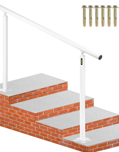 Load image into Gallery viewer, Outdoor Stair Railing Kit, 5 FT Handrails 0-5 Steps, Adjustable Angle White Aluminum Stair Hand Rail for The Elderly, Handrails for Outdoor Steps
