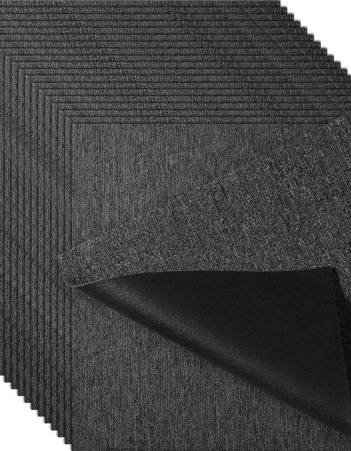 Load image into Gallery viewer, Carpet Tiles Reusable, 20"x 20" Carpet Squares With Padding Attached, Soft Padded Carpet Tiles, Easy Install DIY for Bedroom Living Room Indoor Outdoor (20 Tiles, Dark Gray)

