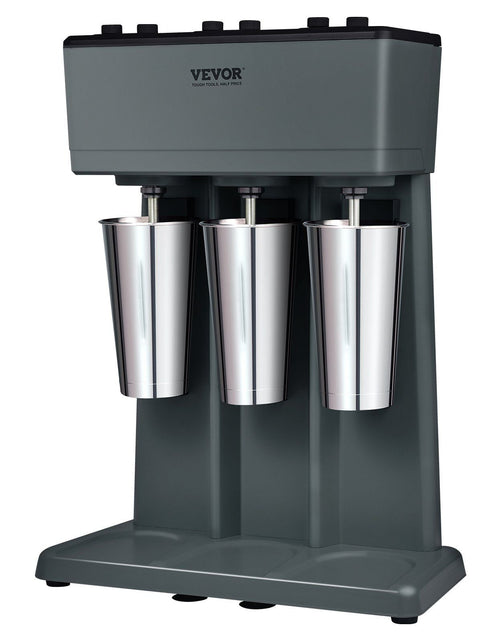 Load image into Gallery viewer, Milkshake Maker, 375W x 3 Electric Milkshake Machine, Triple Heads Drink Mixer Blender Machine, 3-Speed Milkshake Mixer with 3 x 820 ml Stainless Steel Cups, for Commercial and Home

