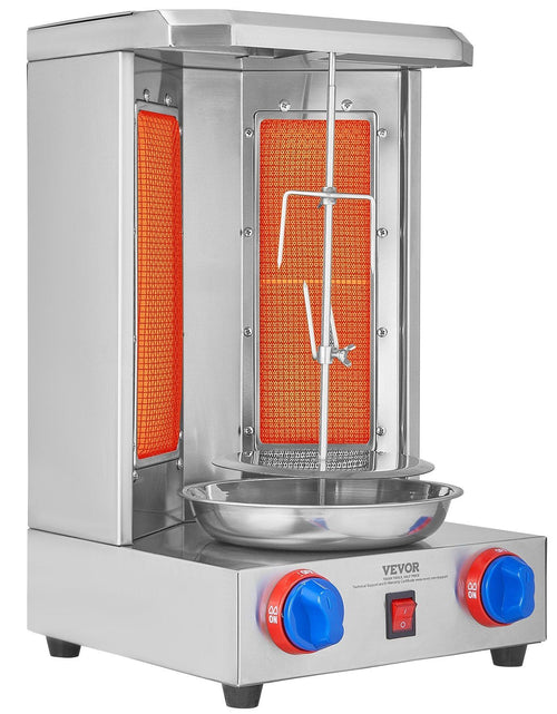 Load image into Gallery viewer, Shawarma Grill Machine, 13 lbs Capacity, Chicken Shawarma Cooker Machine with 2 Burners, Gas Vertical Broiler Gyro Rotisserie Oven Doner Kebab Machine, for Home Restaurant Kitchen Parties
