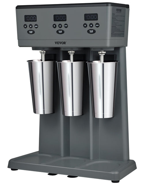 Load image into Gallery viewer, Milkshake Maker, 375W x 3 Electric Milkshake Machine, Commercial Triple Heads Drink Mixer Blender, LED Intelligent Microswitch, 3-Speed Milkshake Mixer with 3 x 820 ml Stainless Steel Cups
