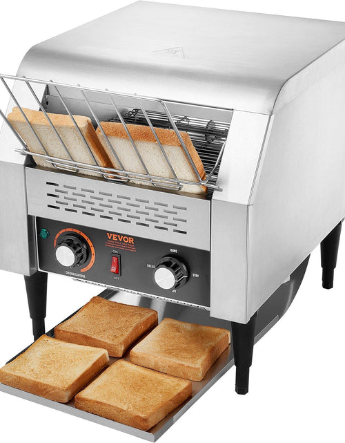 Load image into Gallery viewer, Commercial Conveyor Toaster, 300 Slices/Hour Conveyor Belt Toaster, Heavy Duty Stainless Steel Commercial Toaster Oven, Electric Restaurant Commercial Toaster for Toast Bun, Bagel, Bread
