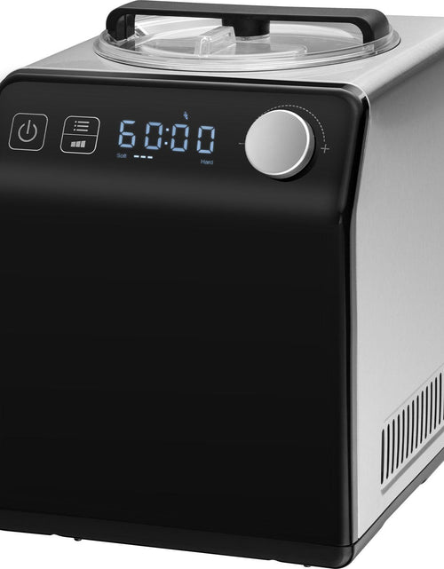 Load image into Gallery viewer, Upright Automatic Ice Cream Maker with Built-in Compressor, 2 Quart No Pre-freezing Fruit Yogurt Machine, Stainless Steel Electric Sorbet Maker, 4 Modes Gelato Maker with Digital Display &amp; Timer
