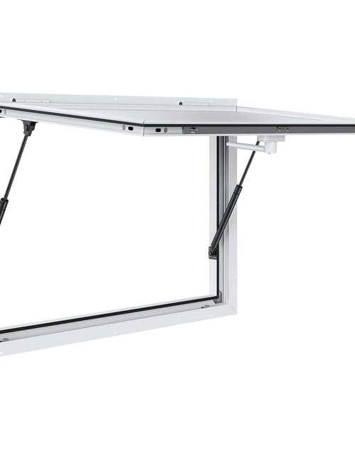 Load image into Gallery viewer, Concession Window 36"x24", Aluminum Alloy Food Truck Service Window with Awning Door &amp; Drag Hook, Up to 85 Degrees Stand Serving Window for Food Trucks Concession Trailers, Glass Not Included
