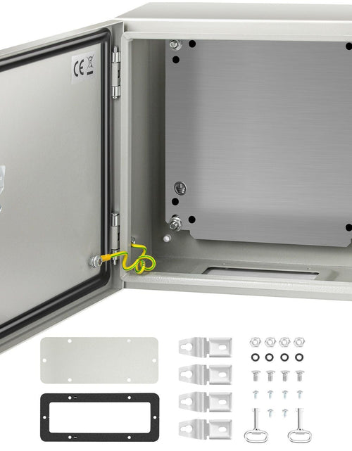 Load image into Gallery viewer, NEMA Steel Enclosure, 12 x 12 x 6'' NEMA 4X Steel Electrical Box, IP66 Waterproof &amp; Dustproof, Outdoor/Indoor Electrical Junction Box, with Mounting Plate
