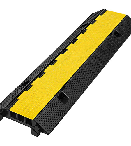 1 Pack of 3-Channel Rubber Cable Protector Ramps Heavy Duty 44000Lbs Load Capacity Cable Wire Cord Cover Ramp Speed Bump Driveway Hose Cable Ramp Protective Cover