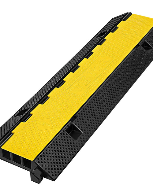 Load image into Gallery viewer, 1 Pack of 3-Channel Rubber Cable Protector Ramps Heavy Duty 44000Lbs Load Capacity Cable Wire Cord Cover Ramp Speed Bump Driveway Hose Cable Ramp Protective Cover

