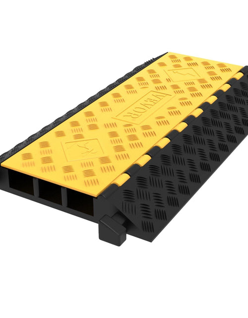 Load image into Gallery viewer, 1 Pack of 3-Channel Rubber Cable Protector Ramps Heavy Duty 44000Lbs Load Capacity Cable Wire Cord Cover Ramp Speed Bump Driveway Hose Cable Ramp Protective Cover
